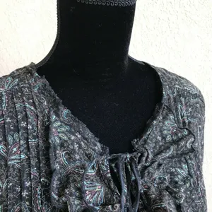 Denim & Supply Womens Blouse‎ Size XS Ralph Lauren Lace Up Paisley Ruffle Poet thumbnail 5