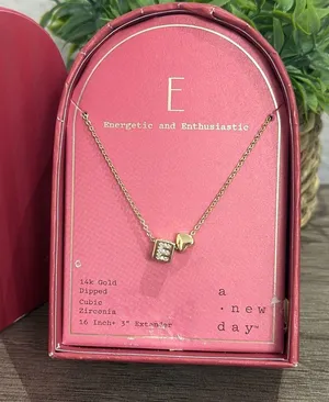 A New Day Gold Necklace with Heart and Cubic Zirconia thumbnail 1