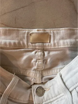 MOTHER The Hustler Ankle Fray Jeans In Tea and Biscuits White Wash Women’s sz 27 thumbnail 7
