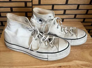Converse Chuck Taylor All‎ Star White Lift Platform High Top Sneakers Size 10 thumbnail 1