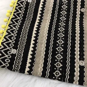 Just Fab Fold Over Bag Yellow Pom Pom Tassel‎ Trim Colorful Clutch Purse thumbnail 9
