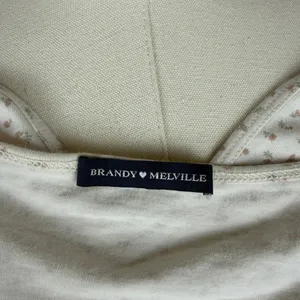 Brandy Melville white floral tank top thumbnail 3
