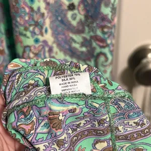 💖 Bella Boheme Green Paisley Enya Maxi Tiered Ruffle Dress Boho Goddess Coastal thumbnail 7