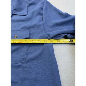 Womens Button-Down Long Sleeve Swim‎ Cover-Up Lightweight Pockets & Blue Medium thumbnail 5
