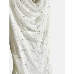 Midnight Doll White Pearl Beaded Midi Dress Small Open Back Rush Birthday thumbnail 12