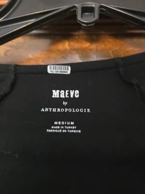 Anthropologie Maeve Black Crewneck Top Medium thumbnail 3