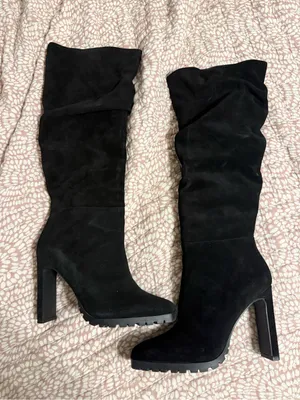 Jennifer Lopez (JLo) "Jaylee" Black Suede Boots. Size 7 1/2 thumbnail 1
