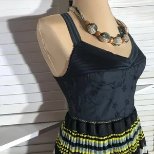 Free People Maxi Dress Striped Pleated boho fairy festival whimsigoth hippie M thumbnail 8