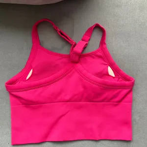 Alo Yoga Seamless Ribbed Favorite Bra Tank Pink Summer Crush S thumbnail 5