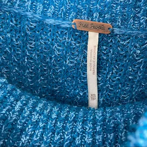 Free People Edessa Blue Balloon Sleeve Sweater Slouchy Sz XS Boho thumbnail 7