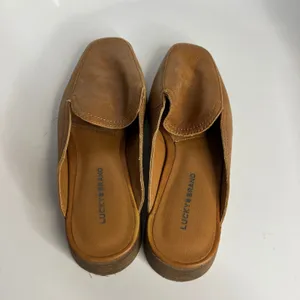Lucky‎ Brand Lisinda slip on mules cognac leather women's size 8 business casual thumbnail 5
