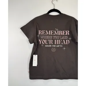 NWT Honor The Gift Women Shirt Brown Crewneck Graphic Short Sleeve Pocket Tee XS thumbnail 6