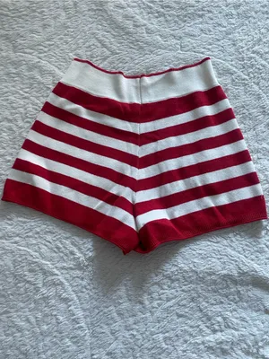 Double Zero Fitted Knit Red Stripe Shorts thumbnail 4