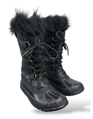 Sorel Tofino Black Waterproof Faux Fur Winter Snow Boots LL1804-010 Womens 6 thumbnail 1