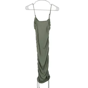 Princess Polly Mini Dress Size 0 Green Excellent Ruched Ribbed Bodycon Sage Hoco thumbnail 5