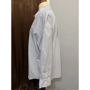 Abercrombie & Fitch Womens Oversized Shirt M Striped Button Down Blue White thumbnail 2
