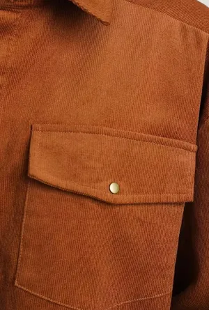 Modish Rebel Burnt Amber Corduroy Long Sleeve Top thumbnail 3