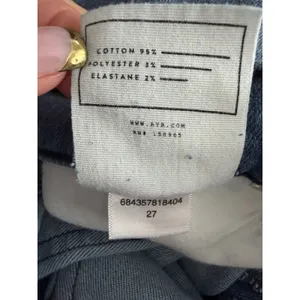 AYR The Pop Straight Jeans High Rise Medium Wash Stretch Denim Women's Size 27 thumbnail 14