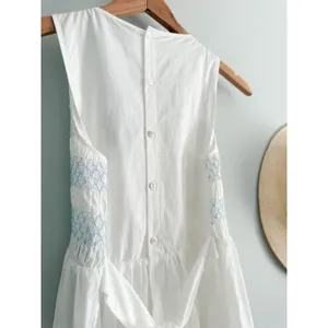 Tuckernuck | NWT Susannah Smocked Mini Dress White Blue | Sz XS thumbnail 12
