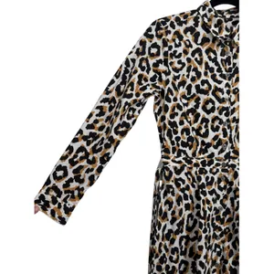 NWT J.Crew Womens Leopard Print Tie Waist‎ Cotton Shirt Dress Long Sleeve Size 0 thumbnail 12