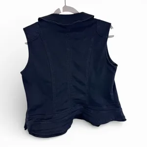 Charlie Paige Black Ruffle Front Open Vest‎ Peplum Glam Rock Party Medium thumbnail 2