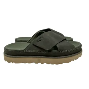UGG‎ Goldenstar Cross Slide Sandal Olive Green Suede Size US 9.5 thumbnail 7