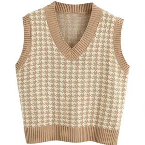 V Neck Sweatervest Houndstooth thumbnail 2