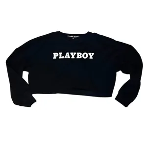 Playboy x Missguided Cropped Black Fleece Pullover Streetwear Gorpcore Y2K US 6 thumbnail 2