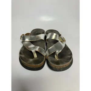 Mephisto Helen Sandals Womens 39 Silver Fair‎ Metallic Cork Footbed Buckle Slide thumbnail 2