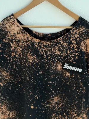 Custom Bleached The Shining Graphic T-Shirt Horror Movie Off Shoulder Tee thumbnail 4