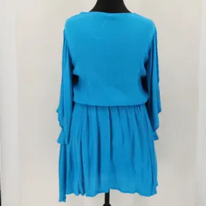 Free People Cora Embroidered Mini Dress Womens Size S Blue Boho Tassel Beachy thumbnail 6