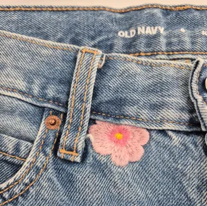 Old Navy High Waisted Button Fly Slouchy Straight with Floral Embroidery Jeans thumbnail 7