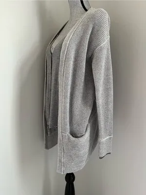 Lululemon grey cotton yarn vestigan oversized fit thumbnail 2