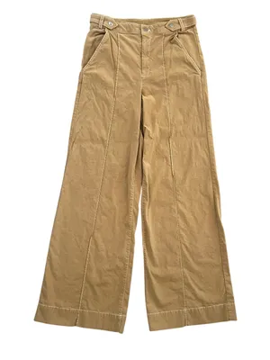 Anthropologie Maeve Women’s Contrast Stitch High Rise Wide Leg Pants Size 8 thumbnail 2