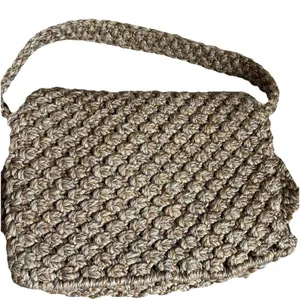 Vintage‎ Woven Tan Woven Rope Fold Over Jute Boho Handbag Shoulder Bag Purse thumbnail 3