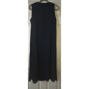 J. McLaughlin Sleeveless Pleated Midi Dress XS Navy Blue Lined Wedding Prom Chic thumbnail 5
