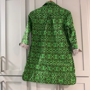 Tizzie Womens Green Brown Geometric‎ Print Shift Tunic Mini Dress Small Cotton thumbnail 2