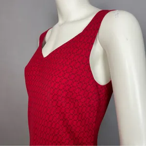 Vintage 90s Dress Bias-Cut Geometric Pattern Sleeveless Women‎ Size 8 V-Neck thumbnail 9
