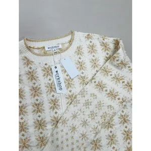 Workshop Republic Clothing Womens Sweater Size M Fair Isle Cream Gold Cozy thumbnail 10