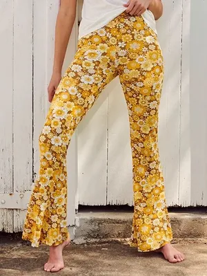 Ghanda Rosa Flares Brown Sadie Floral Bell Bottom Pants thumbnail 1