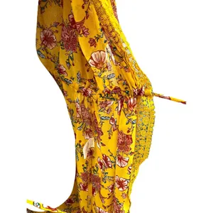 Derek‎ Heart Short Sleeeve Floral Cover Up Tie Up Kimono Large Boho Festival thumbnail 7