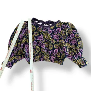 Free People No Ordinary Black Floral Reversible Top‎ Womens Size S Purple Black thumbnail 4