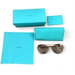 Tiffany & Co TF 3063 6105/E0 Gold Metal Aviator Heart Butterfly Shape Sunglasses. thumbnail 1
