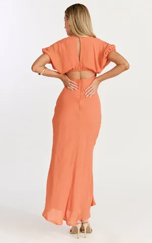 New Showpo Desiree Midi Dress V Neck Flutter Short Sleeve Slip Dress MSRP $129 thumbnail 4