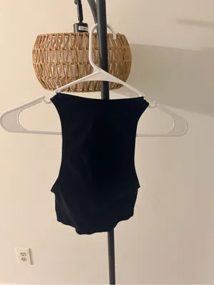 Black Racerback Crop Tank Top Size L thumbnail 3