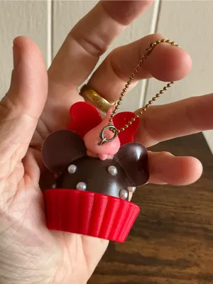 Tokyo Disney Resort Minnie Mouse Cupcake Keychain Bag Charm Sweets Deco Love thumbnail 3