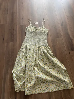 Free People Lavender Daze Smocked Dress- Size Large thumbnail 5