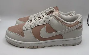 New Womens 9.5 Nike Dunk‎ Low Particle Pink/Lt Orewood Brown Sneaker IM6572-603 thumbnail 1