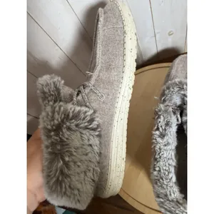 Hey Dude Britt Sz 9/40 Women's Nut Beige Faux Fur Lined‎ Booties w/Laces & Snaps thumbnail 9