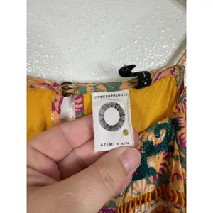 Anthropologie Akemi + Kin Yellow Floral Embroidered Halter Tank Top Size 10 thumbnail 3